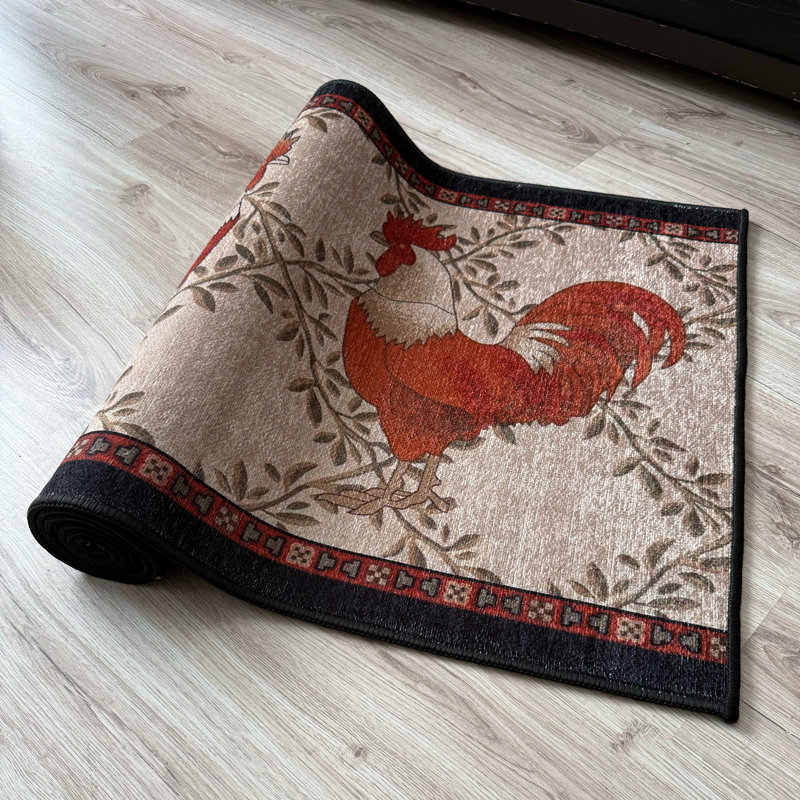 Tapis coq beige antidérapant à poils courts, Tapis de couloir 2 pi 2 po x 25 pi