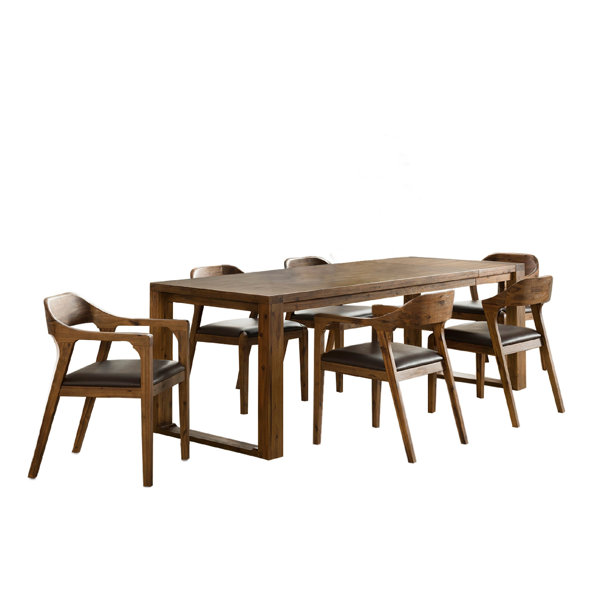 Set for dining room in elegant glossy veneer with inlaid Chanel
