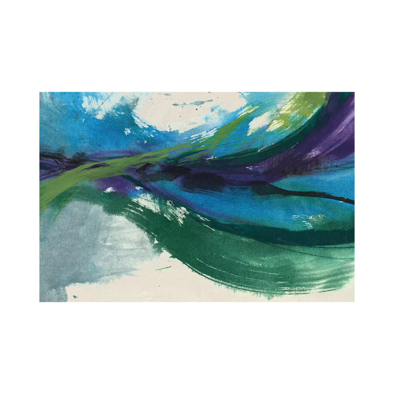 Undulating Citron II by Jennifer Goldberger - Wrapped Canvas Print, 20.32 cm H x 30.48 cm W