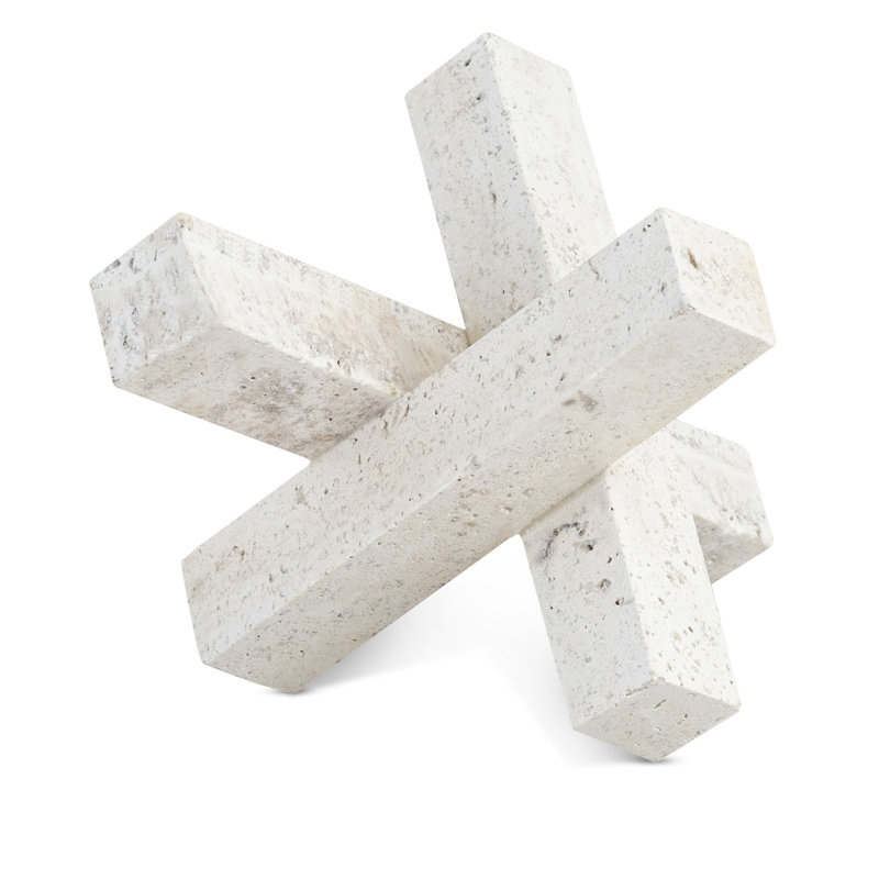 Stix Travertine Decorative Object, Travertine