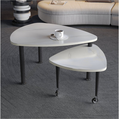 Table basse moderne rotative à 360 degrés avec plateau en pierre frittée pour salon, plateau de table à dalles de roche avec pieds en bois massif, table basse, mobilier d'appoint en bois rotatif