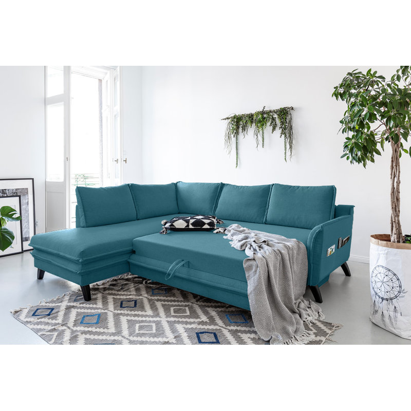 Charming Charlie Corner Sofa, Left Hand Facing, Turquoise