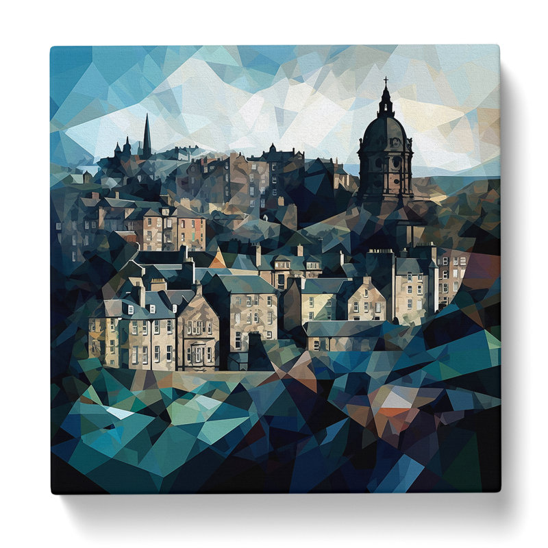 City Of Edinburgh Cubism - Wrapped Canvas, 50cm H x 50cm W x 3cm D