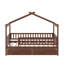 Twin wooden house bed with drawers-2029576462