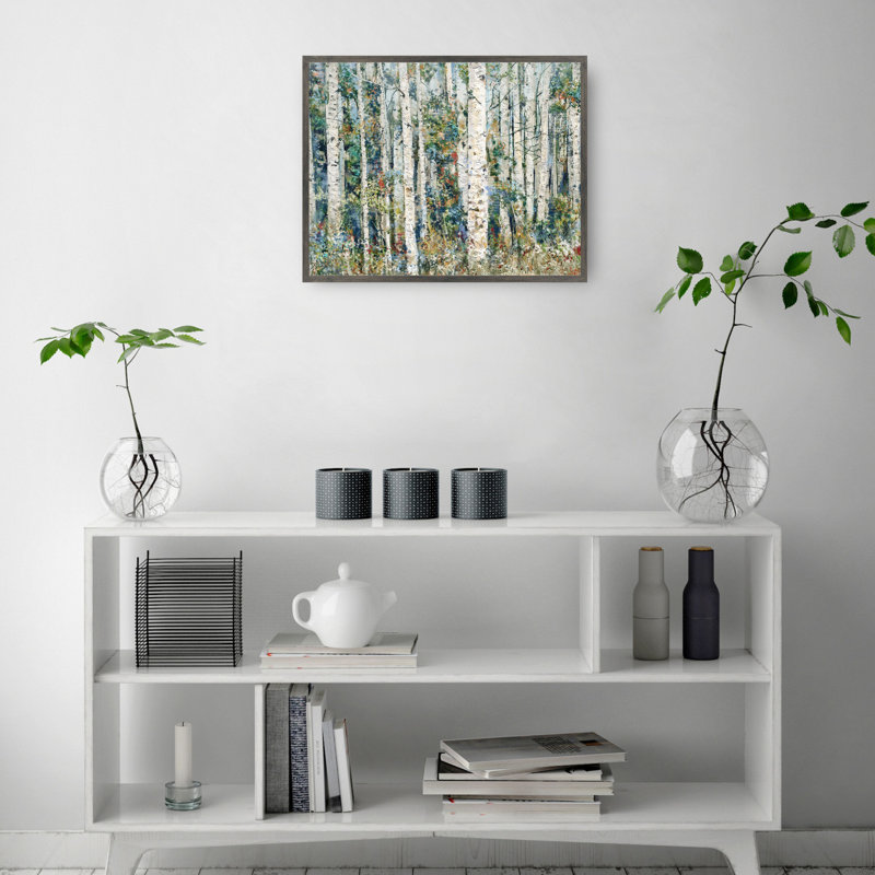 Painted Forest by Studio Arts Canvas Art Print, Steel Color Framed, 43" H x 57" W x 1.5" D