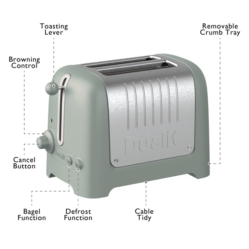 Dualit 2 Slice Lite Toaster - Sage, 2 Slot