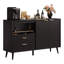 Armoire de bar moderne de 55 po avec tablettes réglables, buffet avec porte-verres à vin et support à vin-1897920879