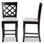 Upholstered Counter Stool with Solid Wood Frame-1131516095