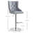 Upholstered Adjustable Height Counter Stool with Metal Frame