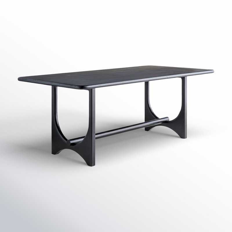 Dawna 78" Solid Wood Trestle Dining Table, Black