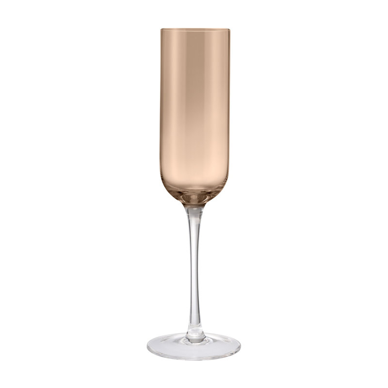 FUUMI Champagne Glasses - 7.4 Ounce - Set of 4 - Coffee Colored Glass, Coffee