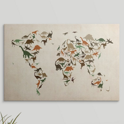 Correen " Dinosaur Map Of The World " by Michael Tompsett