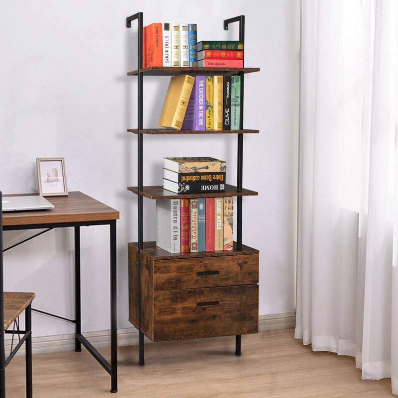 Bibliothèque en acier H 70,87 "x l 23,62", Brun