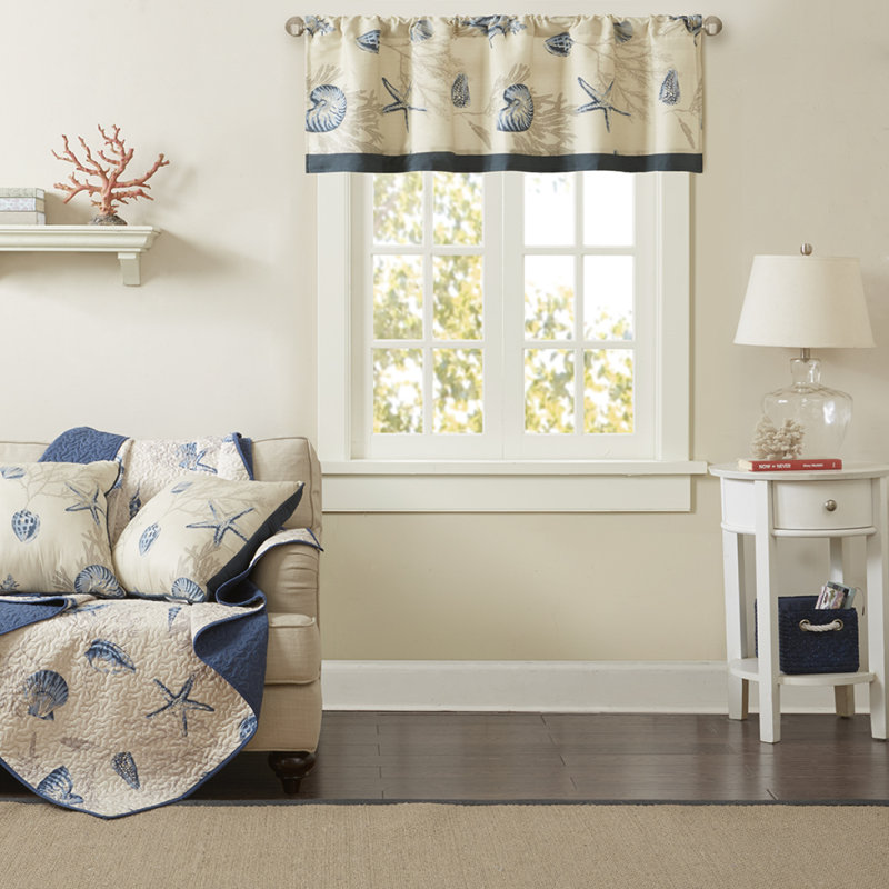 Printed Valance Navy 50X18"