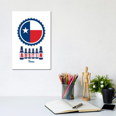 Austin Beer Cap Texas Flag 1 Piece Wrapped Canvas Wall Art