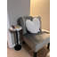 Contemporary Side Table with Black Base and Top Pedestal Small End Table Side Table
