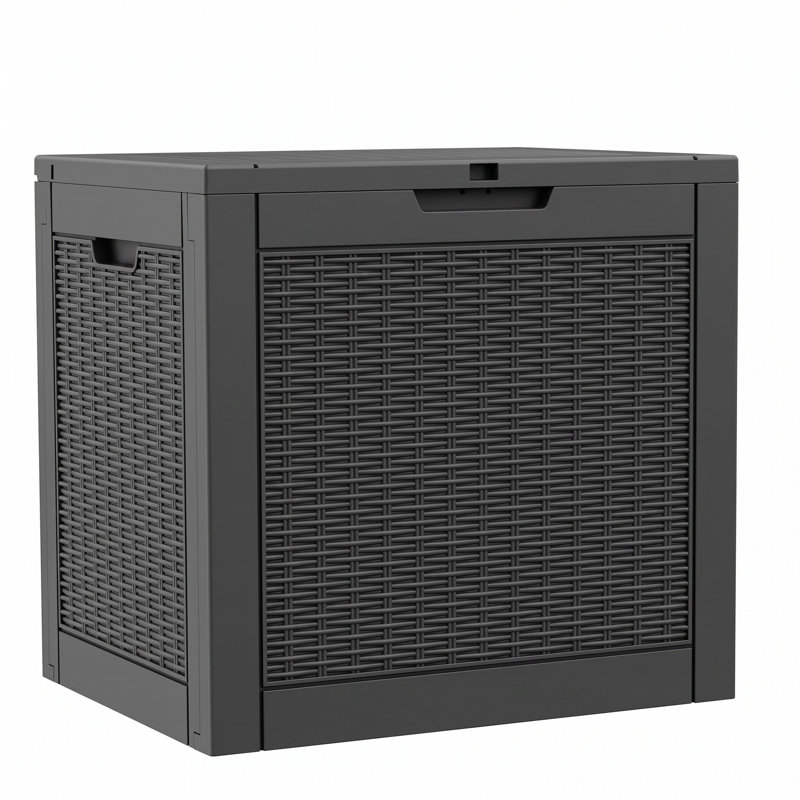30-gal Water Resistant Resin Lockable Deck Box, Black