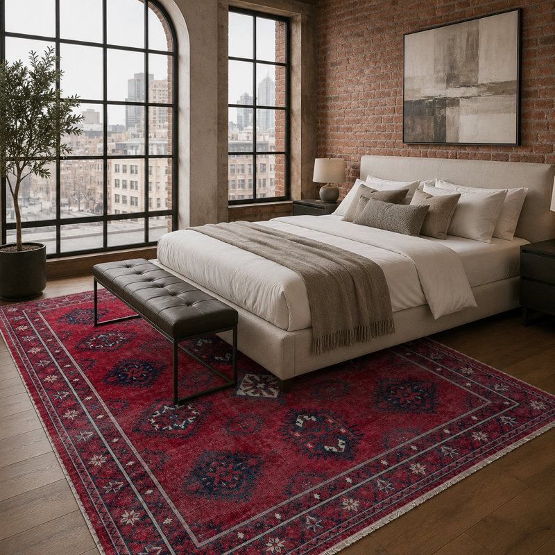 Vintage Look Cotton and Chenille Flatweave Area Rug, 200 x 300 cm