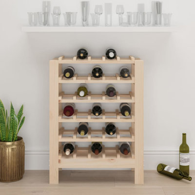 30 - Bottle Solid Wood Wine Bottle Rack in Brown