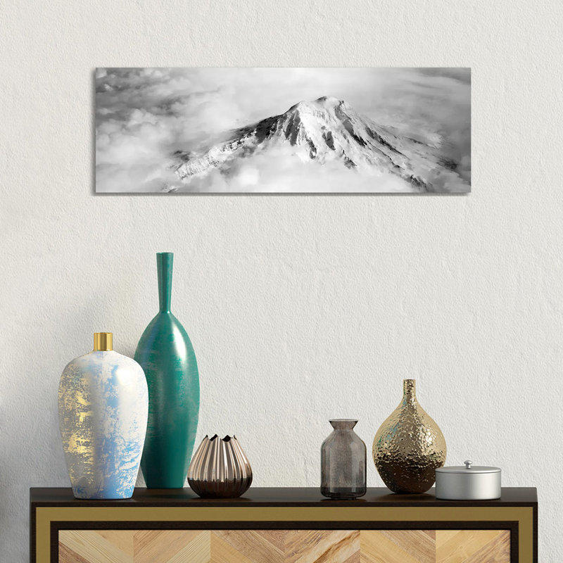 Aerial View Of A Snowcapped Mountain, Mt Rainier, Mt Rainier National Park - Wrapped Canvas Panoramic Print