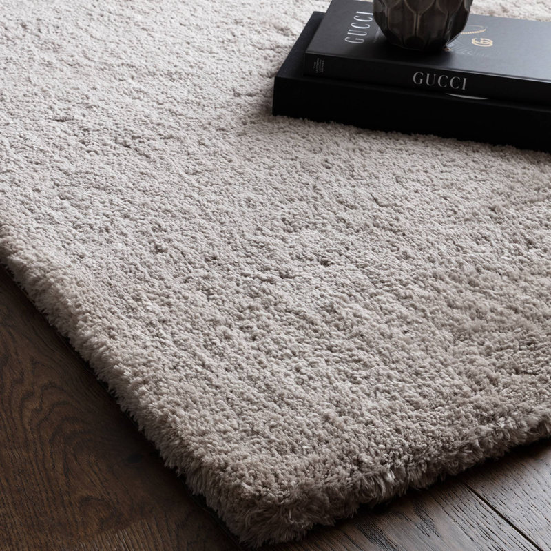 Tachiana Hand Tufted Shaggy Silver Area Rug, Rectangle 160 x 230 cm