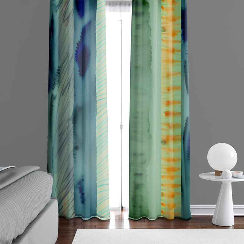 Paire de rideaux semi-transparents en polyester Dezmend, L 20 po x L 52 po