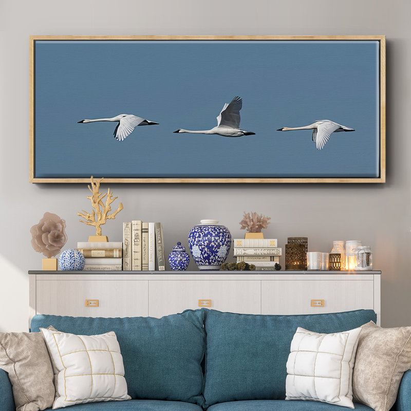 Wing Up Wing down- Framed Canvas, 8" H x 20" W