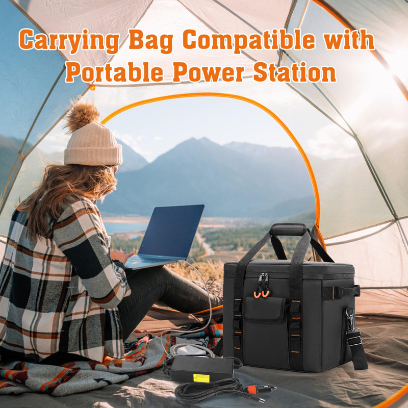 Travel Tote With Adjustable Dividers For Charging Cables And Accessories.