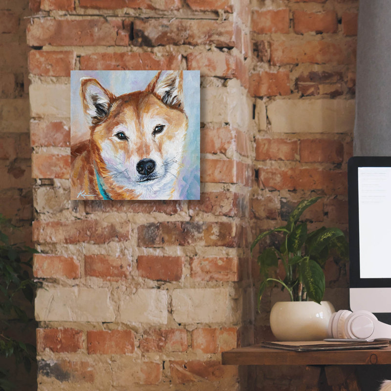 "Win Love Porter", "Must Love Dogs Shiba Inu" par Lindsay Kivi, art mural sur toile, H 12 po x l 12 po