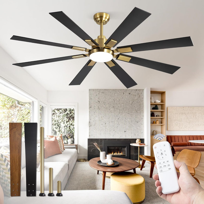 Black Gold Ceiling Fan, Black/Gold