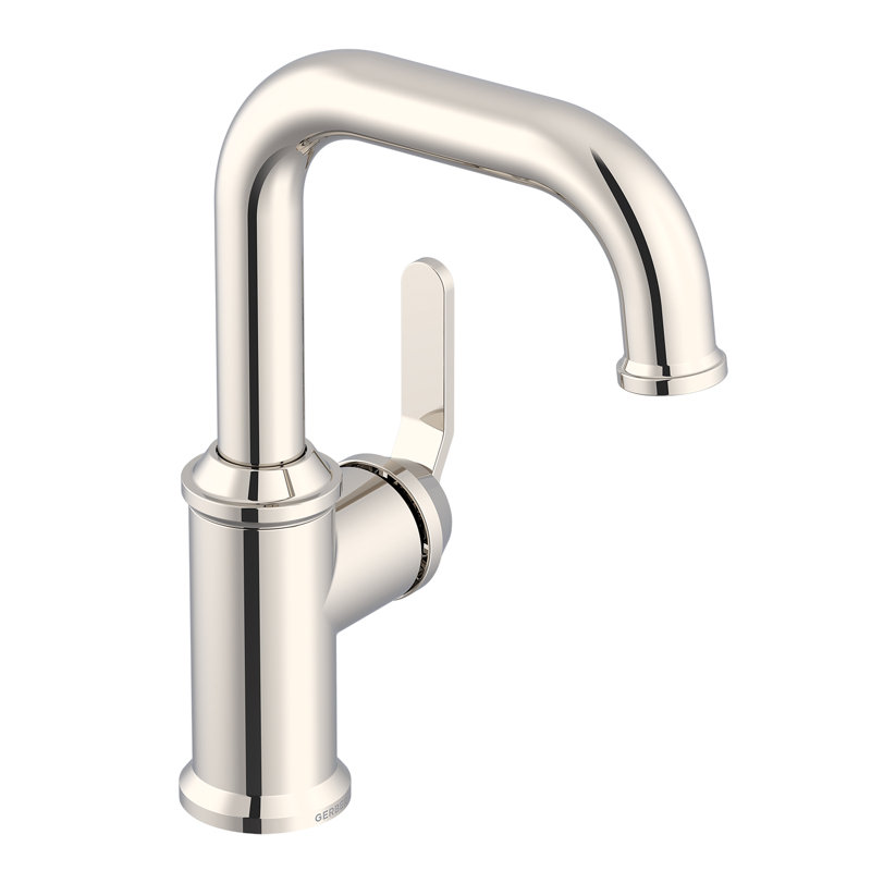 Robinet pour salle de bain à poignée simple avec drain en métal Kinzie, Polished Nickel
