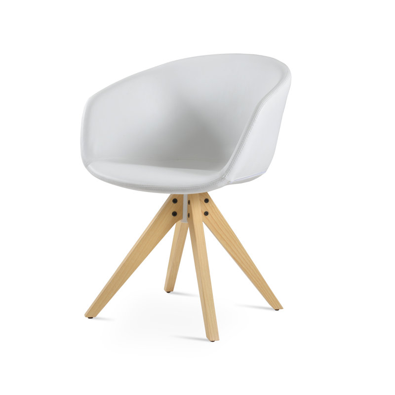 Chaise pivotante Tribeca Pyramid, Naturel, Blanc