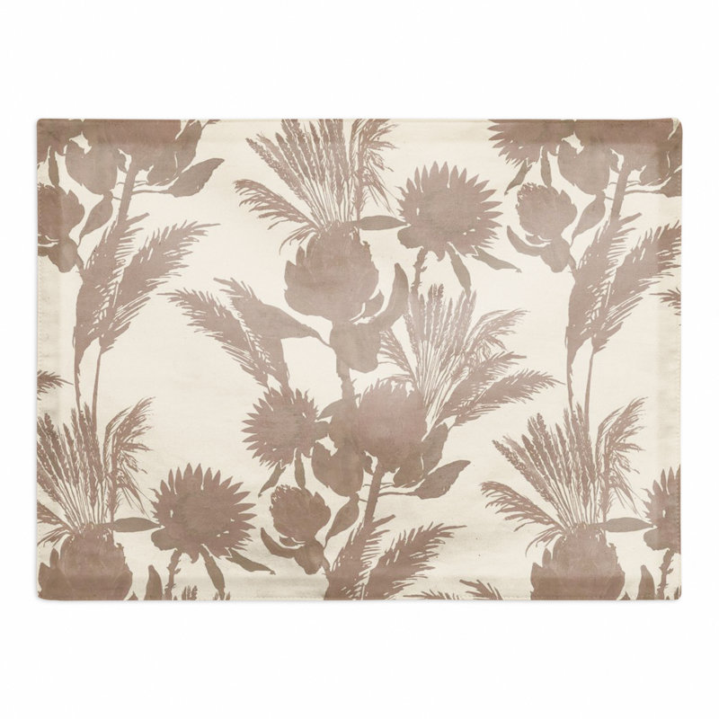 Polyester Floral Rectangle Placemat, Neutral