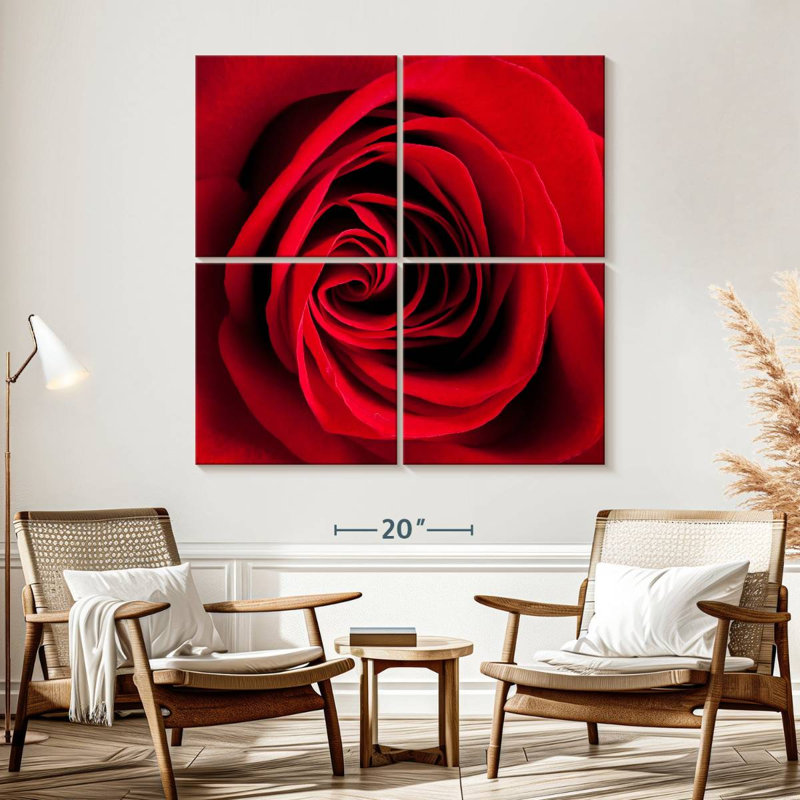 Harnek Red Rose In Bloom, 57" H x 57" W
