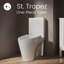 Toilette allongée une pièce à hauteur confortable St. Tropez, vortex à double chasse 1,1 / 1,6 GPF, quincaillerie blanche-1645430549-1645430537-1623405251