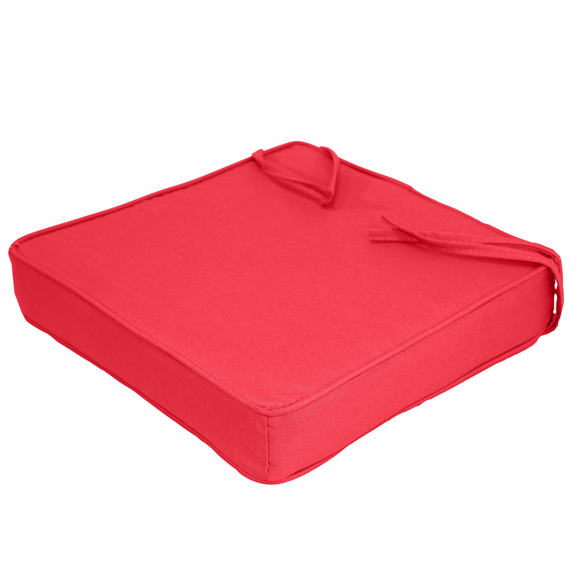 Sunbrella® Outdoor Dining Chair Seat Cushion, Canvas Jockey Red Sunbrella® Canvas, 17" W x 17" D