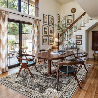Washable Area Rugs - Large Rugs for Living Room Stain Resistant Carpet Vintage Rugs for Bedroom with Non Slip Backing Home Decor Floor Decoration Mat