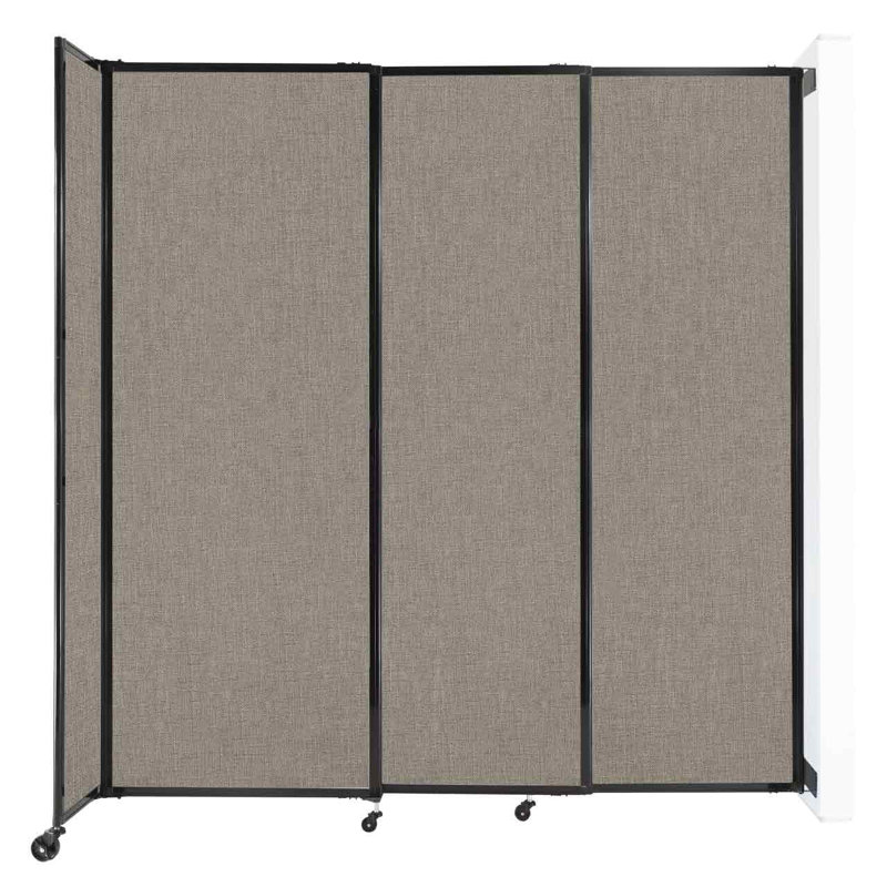 Cloison coulissante 5 pi, H 90 po x l 86 po x P 33 po, Beige clair / Noir