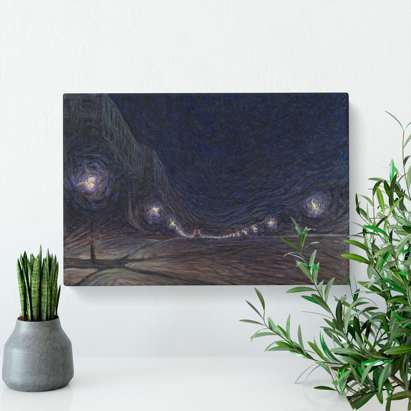 Night Scene At Hornsgatan by Eugene Jansson - Wrapped Canvas, 40cm H x 60cm W x 3cm D