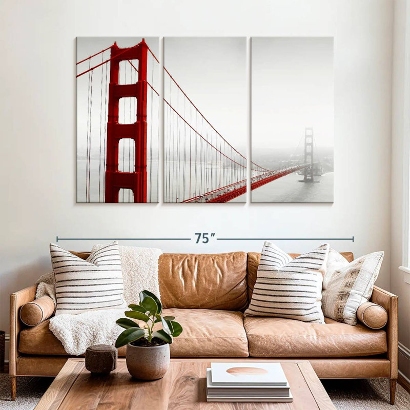 Lilie Golden Gate Bridge dans le brouillard, H 42 po x l 65 po