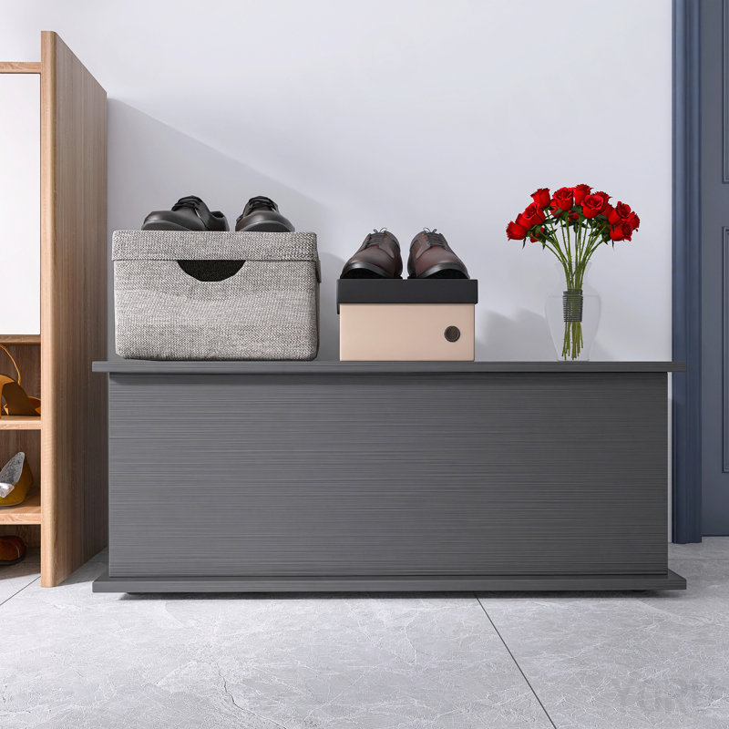 Coffre de rangement / coffre, dessus relevable, banc d'entrée - noir