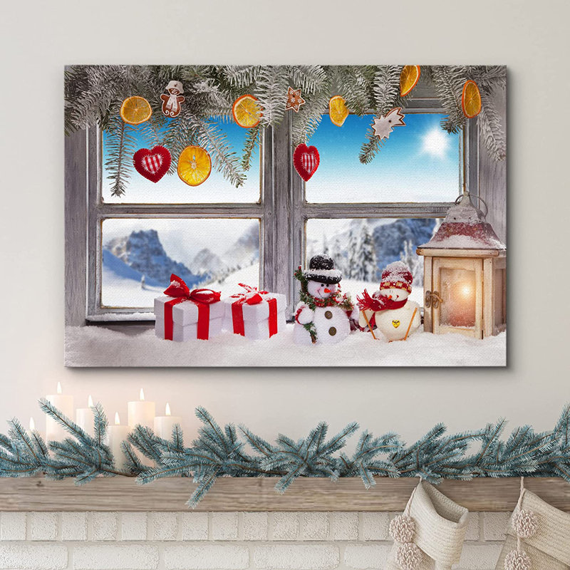 Célébration de Noël, impression, H 16 po x l 24 po, Toile tendue