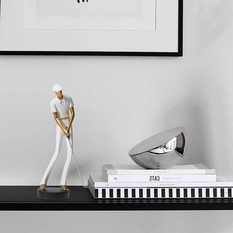 Statue de golf, golfeur en polyrésine, art décoratif, H 9,44 po x l 2,75 po x P 2,7 po