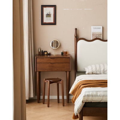 Meuble-lavabo en bois massif avec 2 tiroirs pour chambre MCM