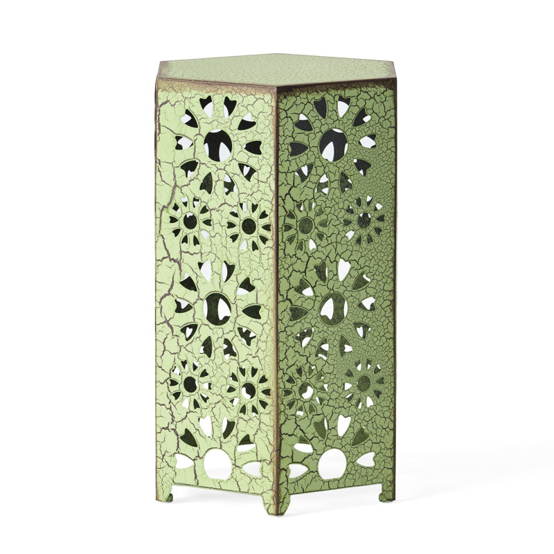 Side Table With Sunburst Cut Out Design