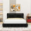 Lit plateforme tapissier avec 2 coussins et tête de lit-2078444426-2078444427