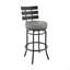 Tabouret de bar ou de comptoir pivotant au fini noir avec similicuir-1877906406