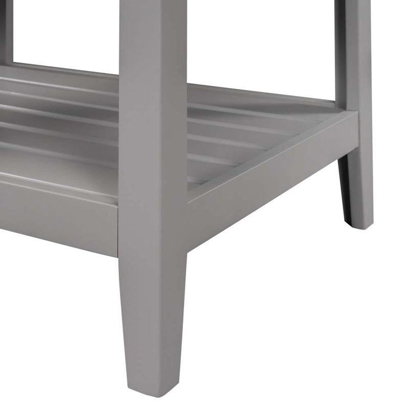 Gray MDF Freestanding Single Bathroom Vanity with Cultured Marble Sink