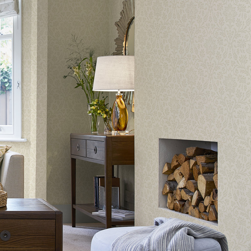 Laura Ashley Annecy Paintable Wallpaper Roll, Linen