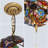 3-Light Stained Glass Pendant Light Flwoer Shade